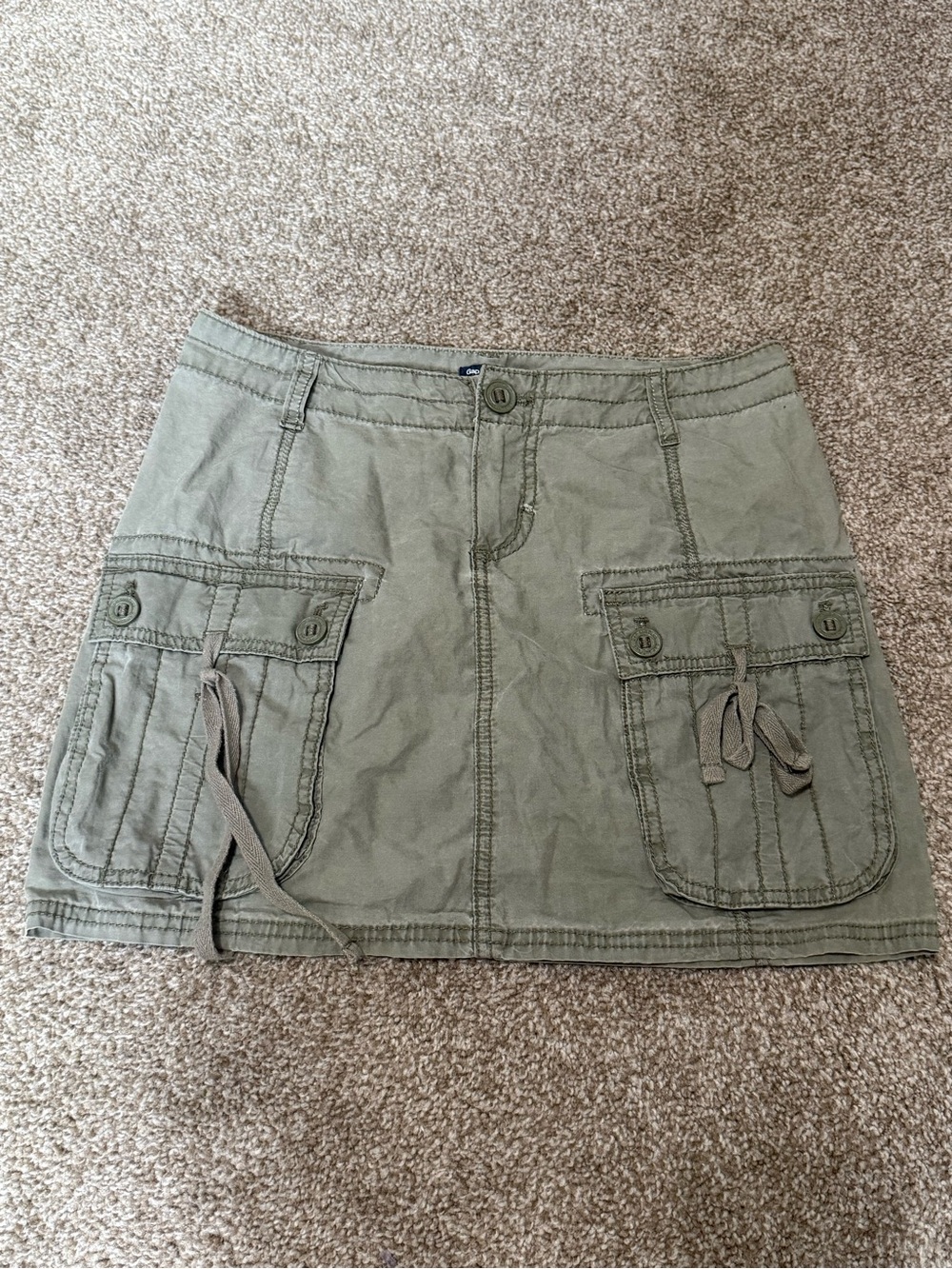 GAP Olive Green Cotton Cargo Mini Skirt